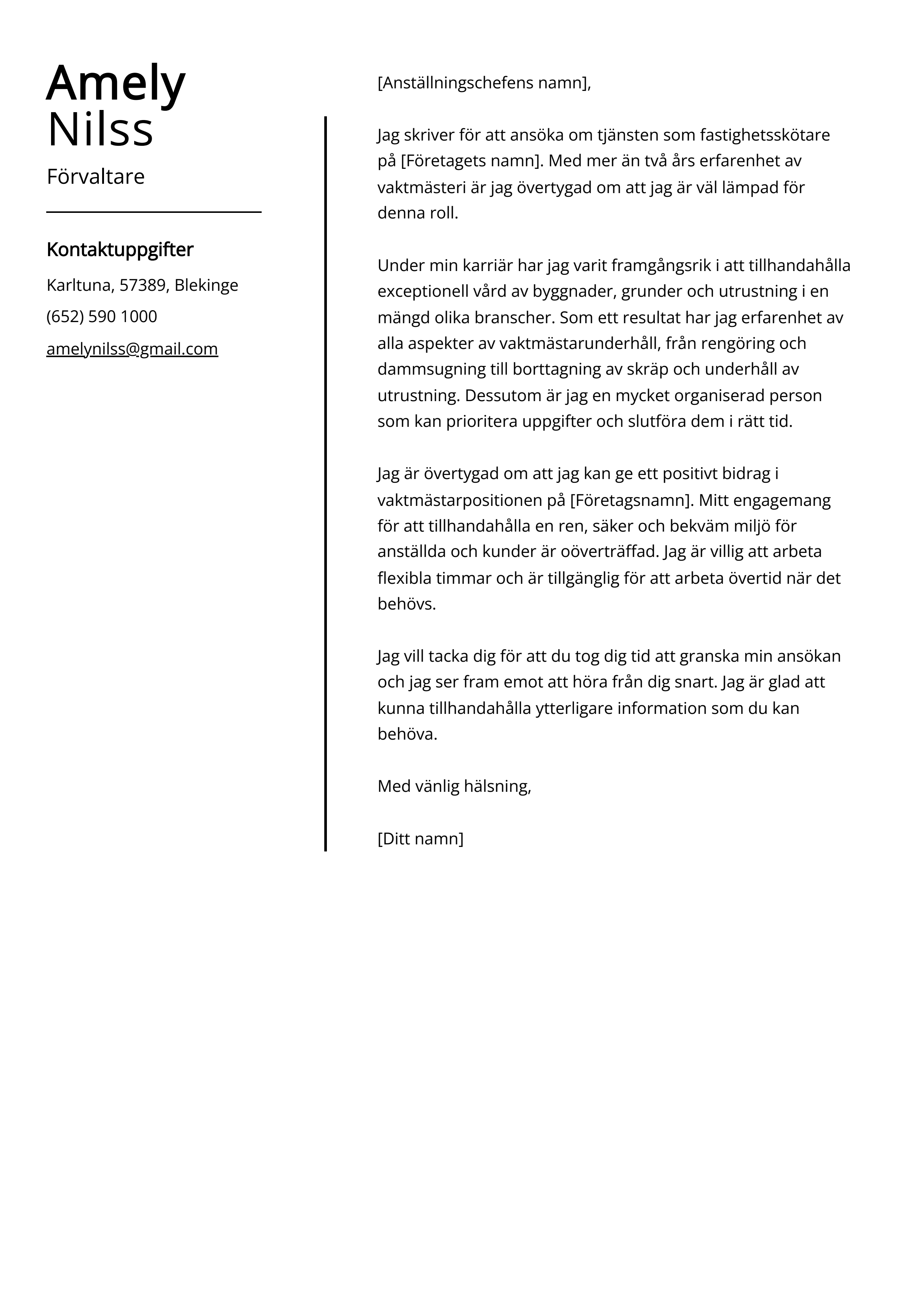 Skapa personligt brev
